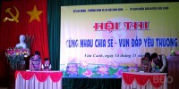 Gia đình anh Đinh Văn Ụt, đại diện xã Canh Hòa, trong phần thi Hiểu ý